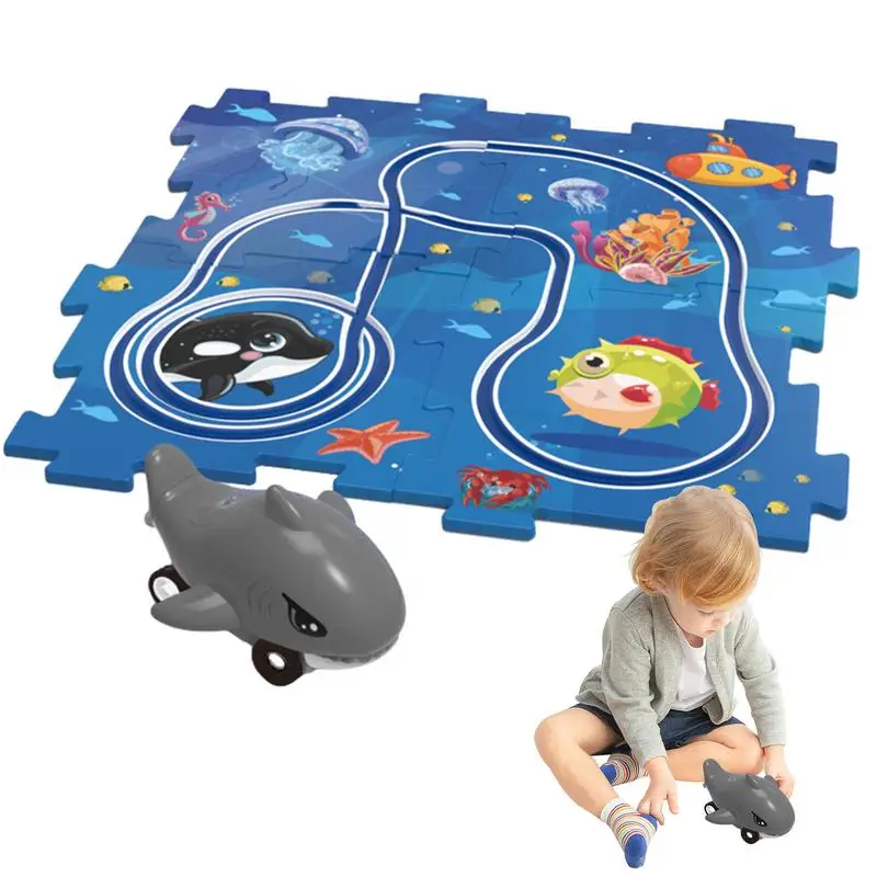 

Пазлы детские с машинками, электрическая тележка на рельсах, игрушка «сделай сам» для сборки, развивающие игрушки для критического мышления, вагон