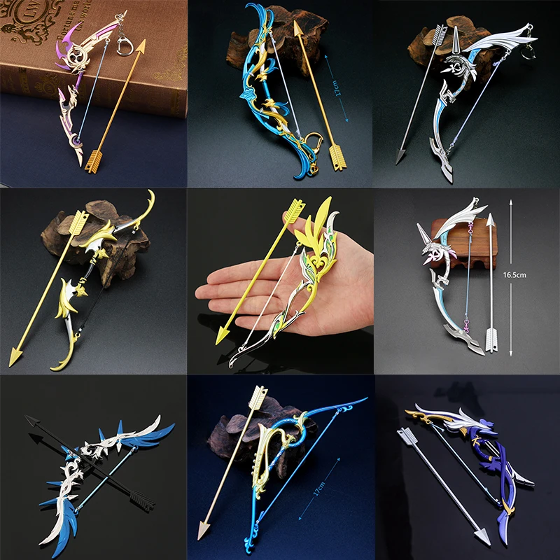 

16.5CM Genshin Impact Game Peripheral Keychain Merch Bow and Arrow Weapon Model Pendant Anime Figure Cosplay Two-dimensional Toy
