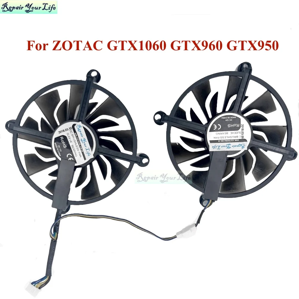 

86mm Computer Graphics Card Cooler GPU Cooling Fans For ZOTAC GTX 960-4GD5 HB 960-2GD5 HA 950-2GD5 TSI PA GeForce GTX 1060-6GD5