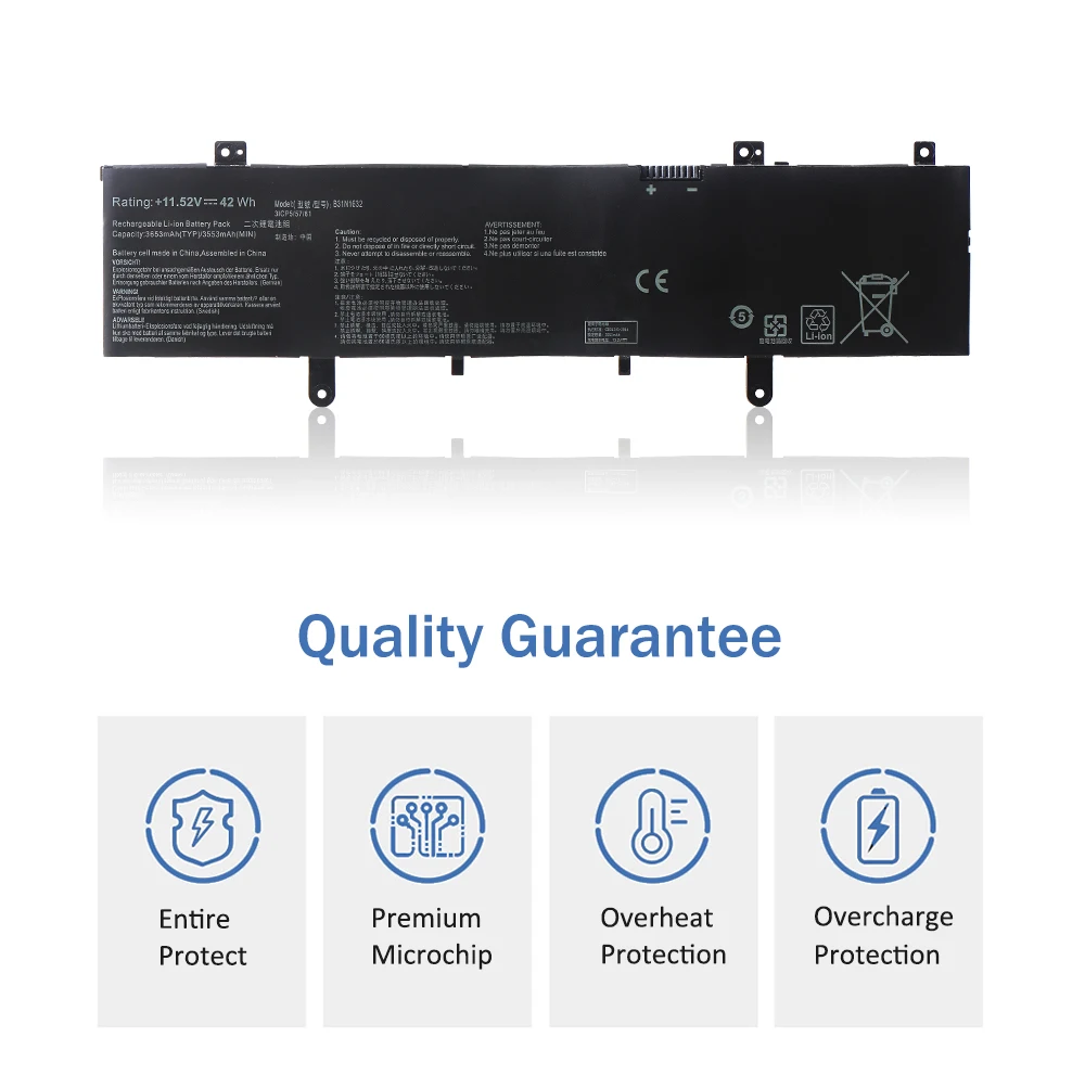 ETESBAY B31N1632 Аккумулятор для ноутбука Asus Vivobook 14 X405 X405U X405UA X405UQ X405UR Zenbook S4100U S4100UQ S4200UQ 42WH