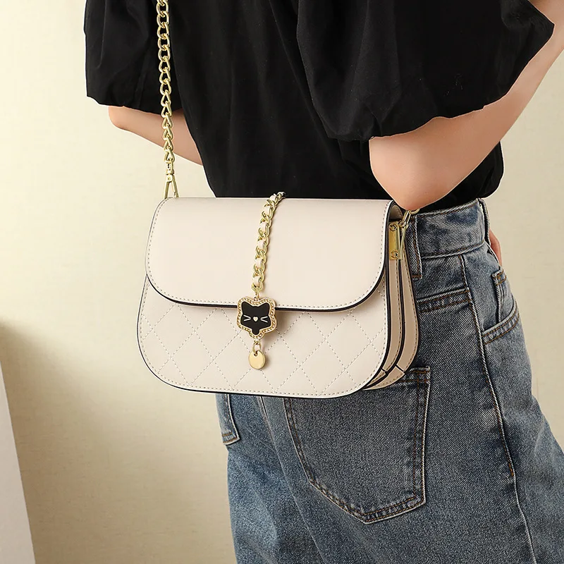 

Paparazzi simple shoulder bags for women girls summer Genuine Leather hollow chain Crossbody bag trend shopping evenning bag