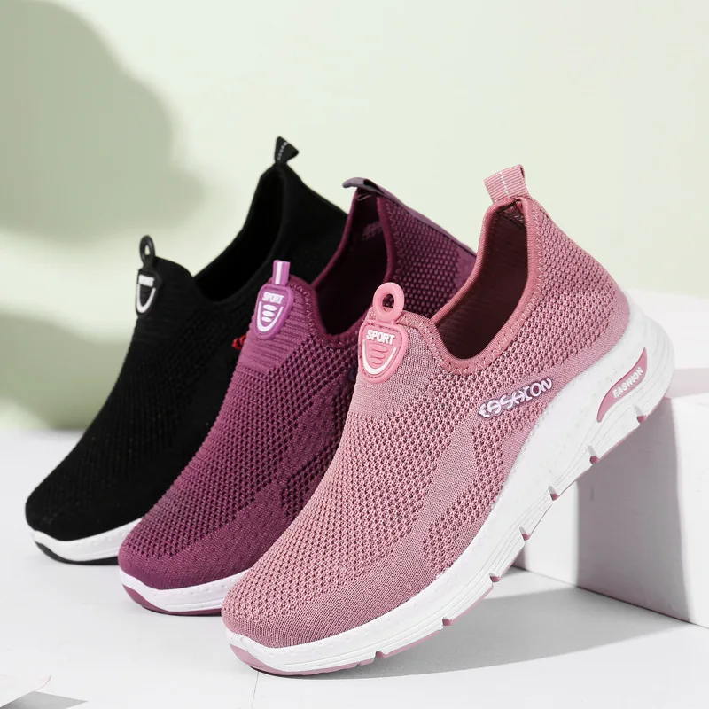 

Fashion Winter Casual Women Mesh Sneakers Ladies Flats Slip On Vulcanied Shoes New Non Slip Platform Comfort Shoe Woman