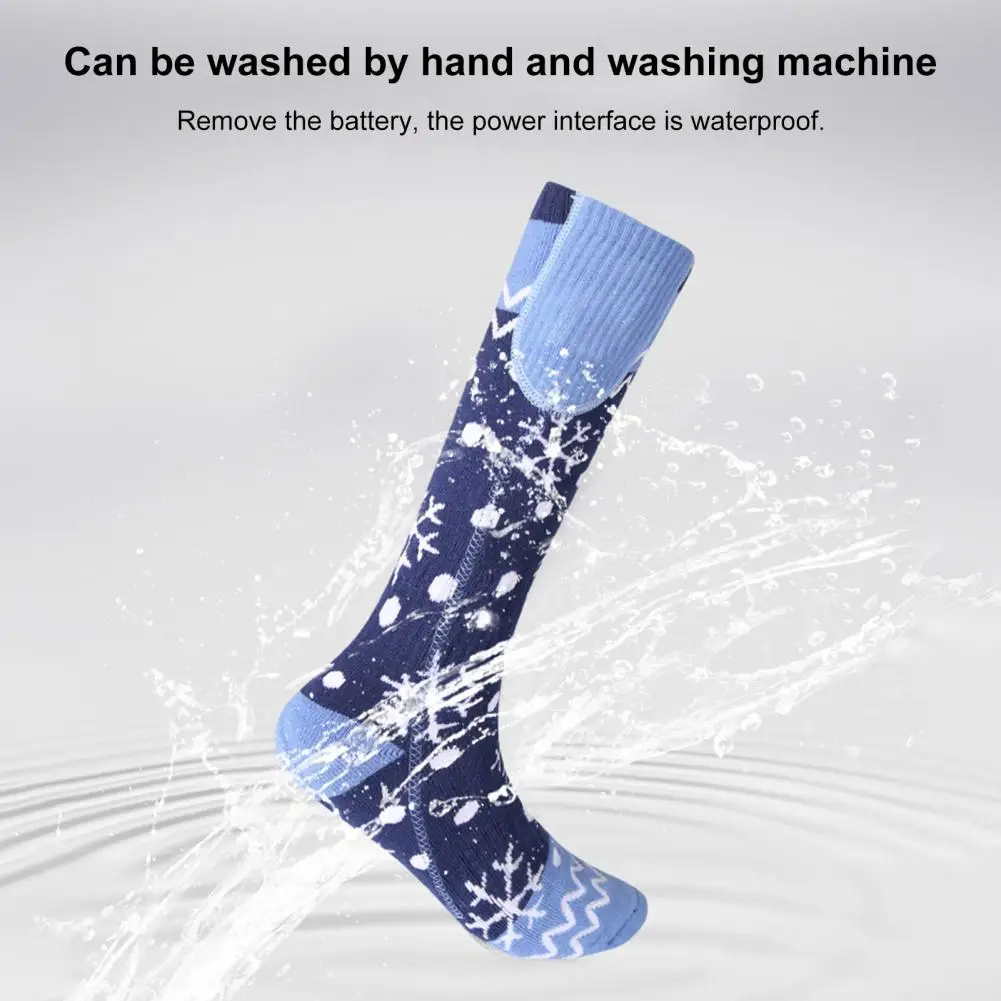 1 Pair USB Electric Socks 5000mAh Modes Stretchy Heating Keep Warm Safe Autumn Winter Women Men Heated Ski Stockings for Outdoor