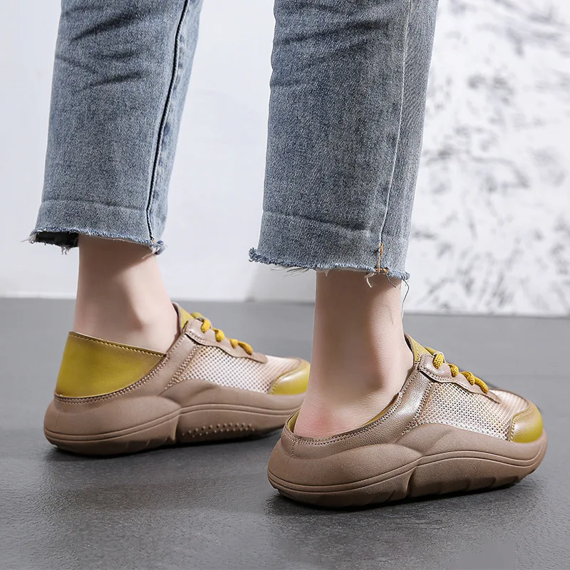 2022 Summer Sneakers Women Fashion Shoes Breathable Mesh Lace Up Casual Sports Running Shoes Designer Platform Trainer Footwear