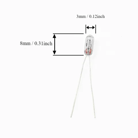 10 шт. миниатюрная 0, 07 А 3 мм 4 мм 5 мм 1, 5 В, 3 В, 6 В, 9 В, 12 В, 24 В лампочка Эдисона накаливания рис