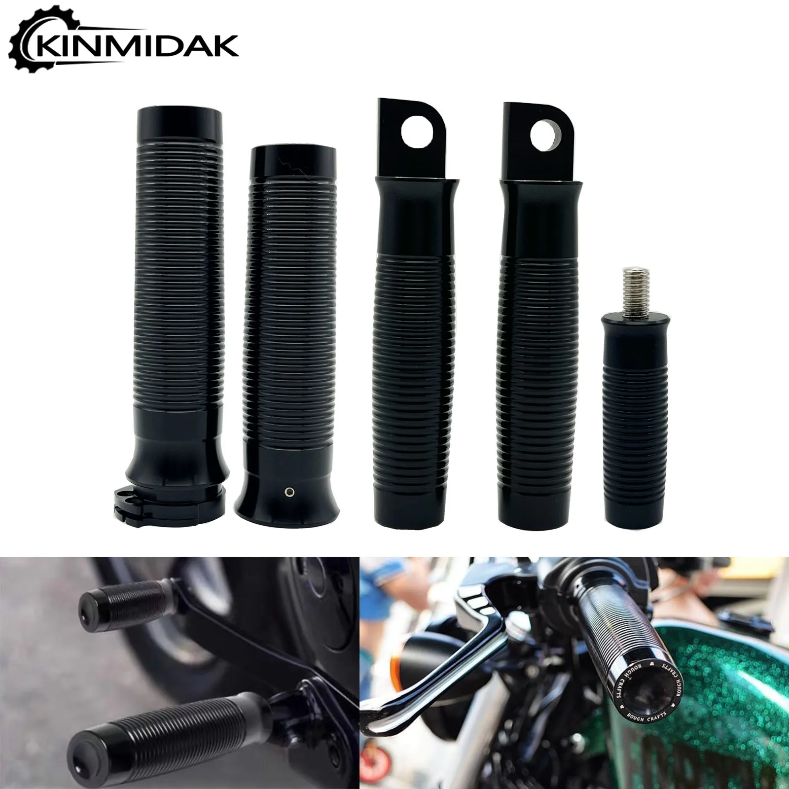 

Motorcycle Black Hand Grips Footrest Footpeg Shifter Peg Nail For Harley Sportster XL 883 1200 Touring Glide Dyna Softail Custom