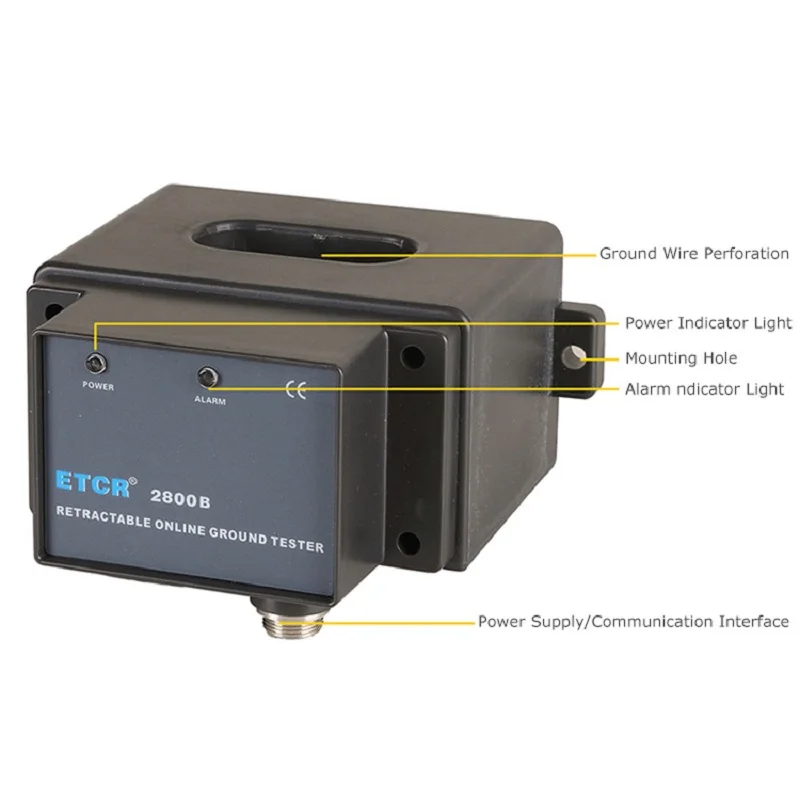 ETCR2800B Бесконтактное сопротивление заземления Онлайн-терминал обнаружения 0 01 Ом ~