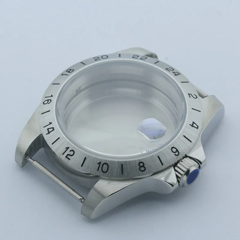 

39mm GMT 24 Hour Steel Bezel Watch Case with Sapphire for NH34 NH35 NH36 NH38 ETA2824 PT5000 ST2130 MIYOTA DG MINGZHU