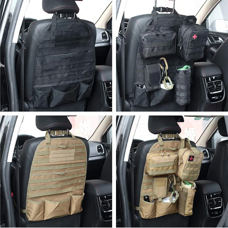 

Car Back Seat Organizer Tactical Accessories Army Molle Pouch Storage Bag Military Outdoor Self-driving Hunting Seat Cover Bag