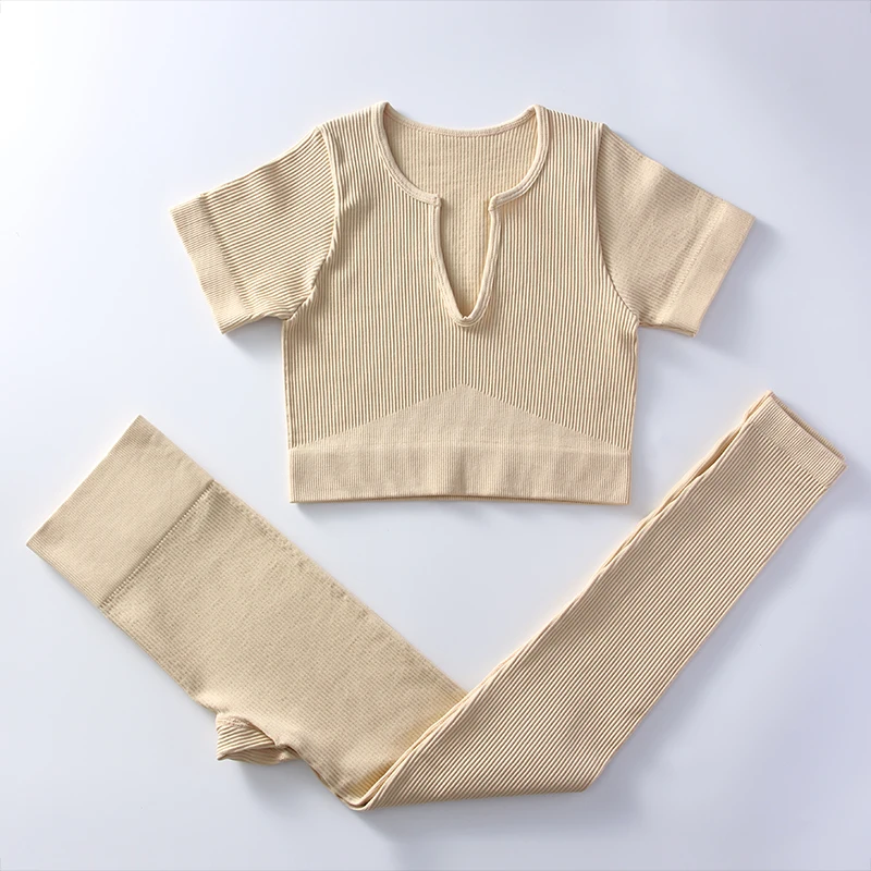 Yoga Set Seamless Workout Clothes Fitness Sports TOP Leggings Long Sleeve Active Wear Gym Set Women Outfits Tracksuit