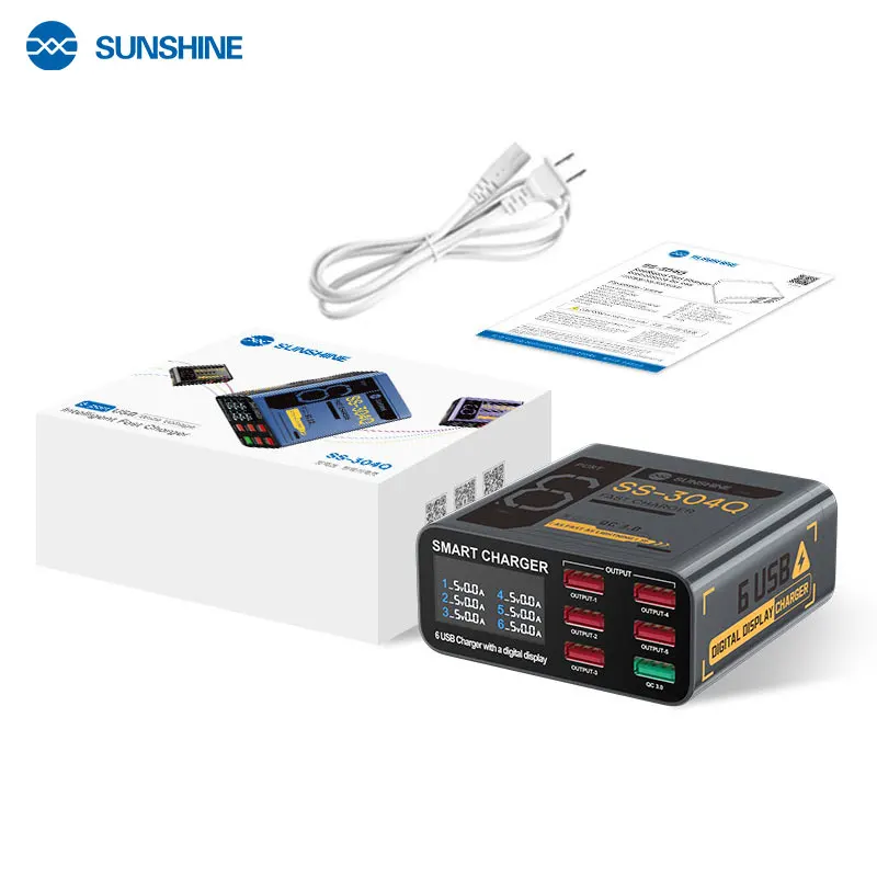 

SUNSHINE SS-304Q 6-портовый USB зарядное устройство