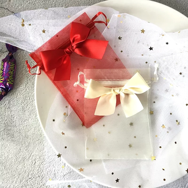 

Organza Bag Jewelry Packaging Gift Candy Wedding Party Goodie Packing Favors Pouches Drawable Bags Present Sweets Pouches