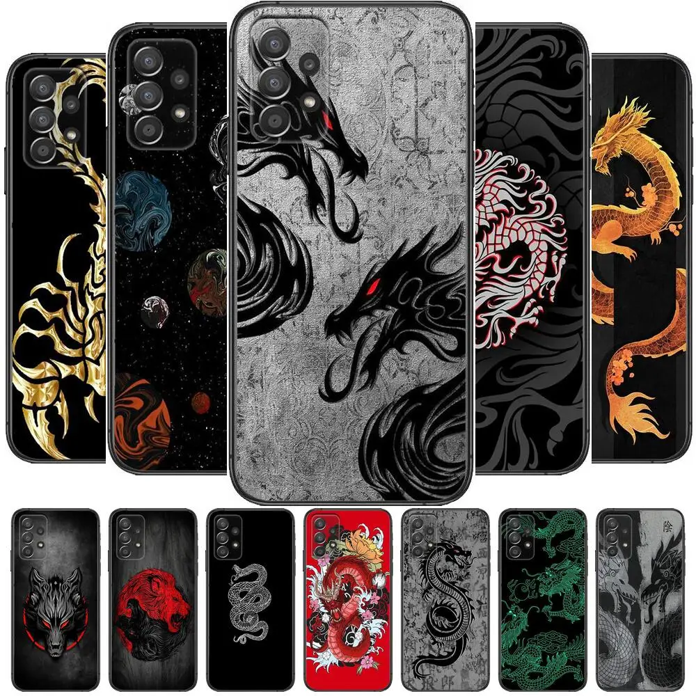 

Animal Dragon Wolf Phone Case Hull For Samsung Galaxy A70 A50 A51 A71 A52 A40 A30 A31 A90 A20E 5G a20s Black Shell Art Cell Cove