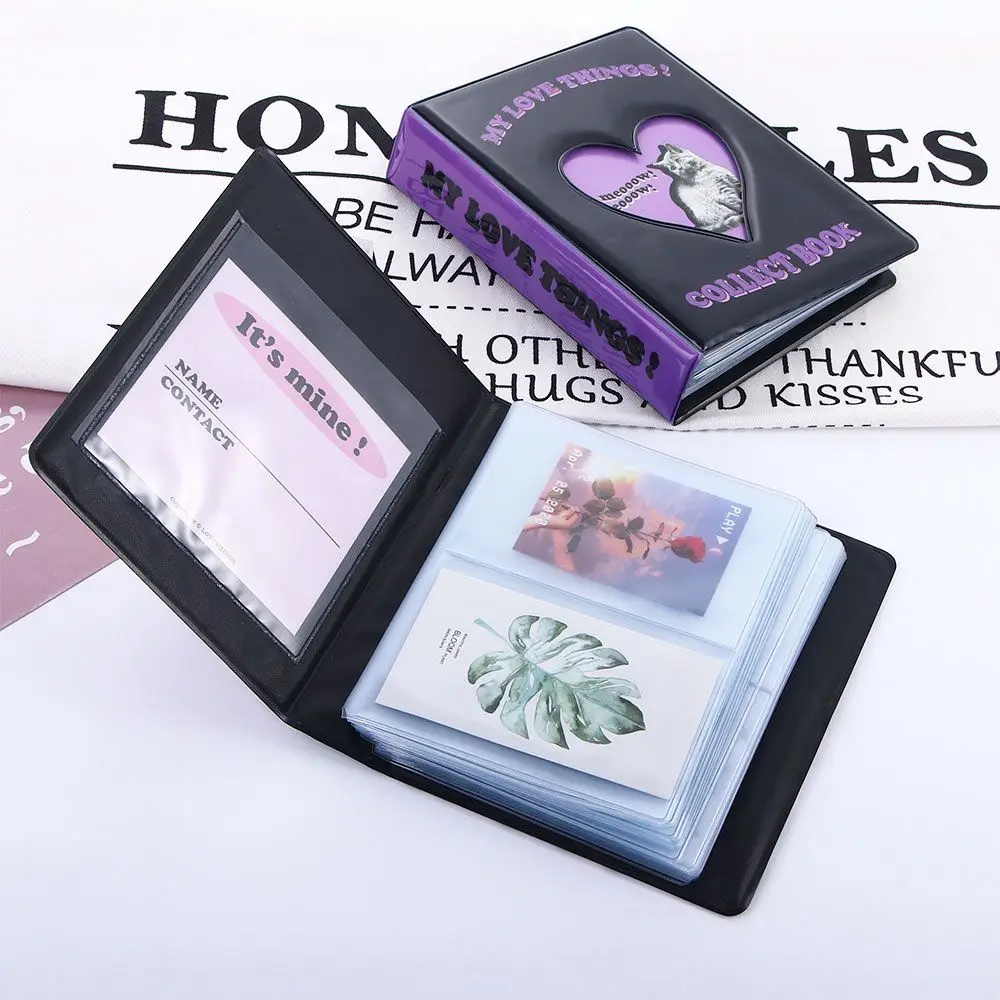 

Card Bag Hollowed Heart Card Holder Card Stock Binders Albums Kpop Photo Album Postcards Organizer Card Album Collect Books