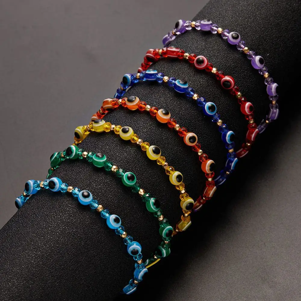 

Adjustable Retro Friends Unisex Lucky Couple Evil Eye Bracelet Female Bracelet Crystal Bead Bracelet Fashion Jewelry