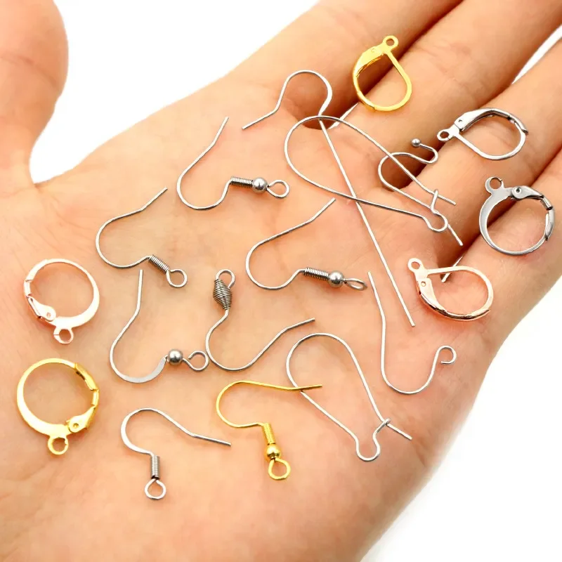 Fade) High Quality 316 Stainless Steel DIY Earring Findings Clasps Hooks Jewelry Making Accessories Earwire