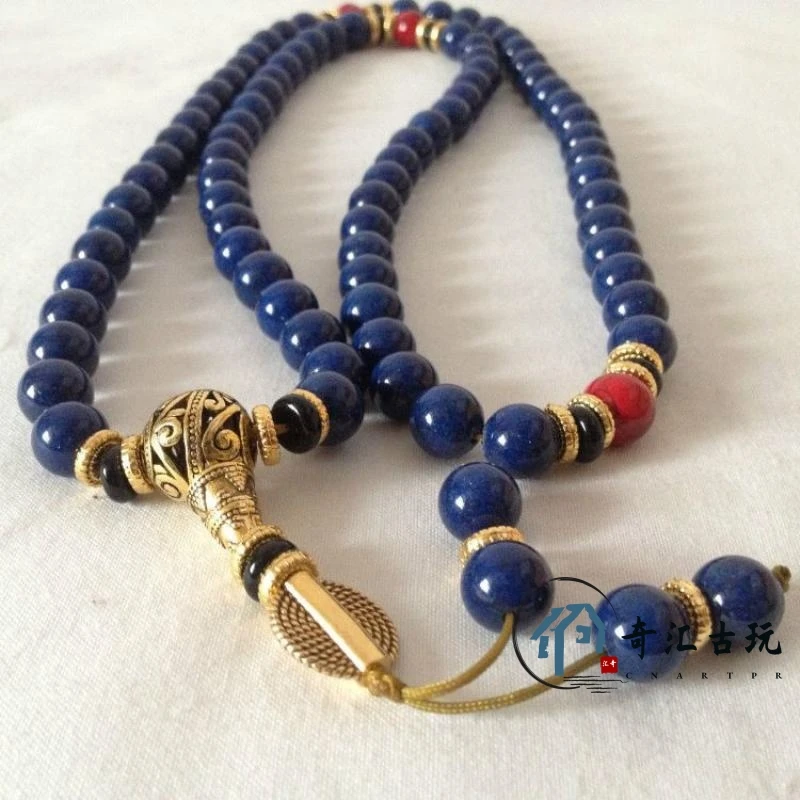 

Буддистские браслеты из бисера, натуральный император цинцзинь, янтарный синий, имитация природного драгоценного камня, имитация ветра, це...