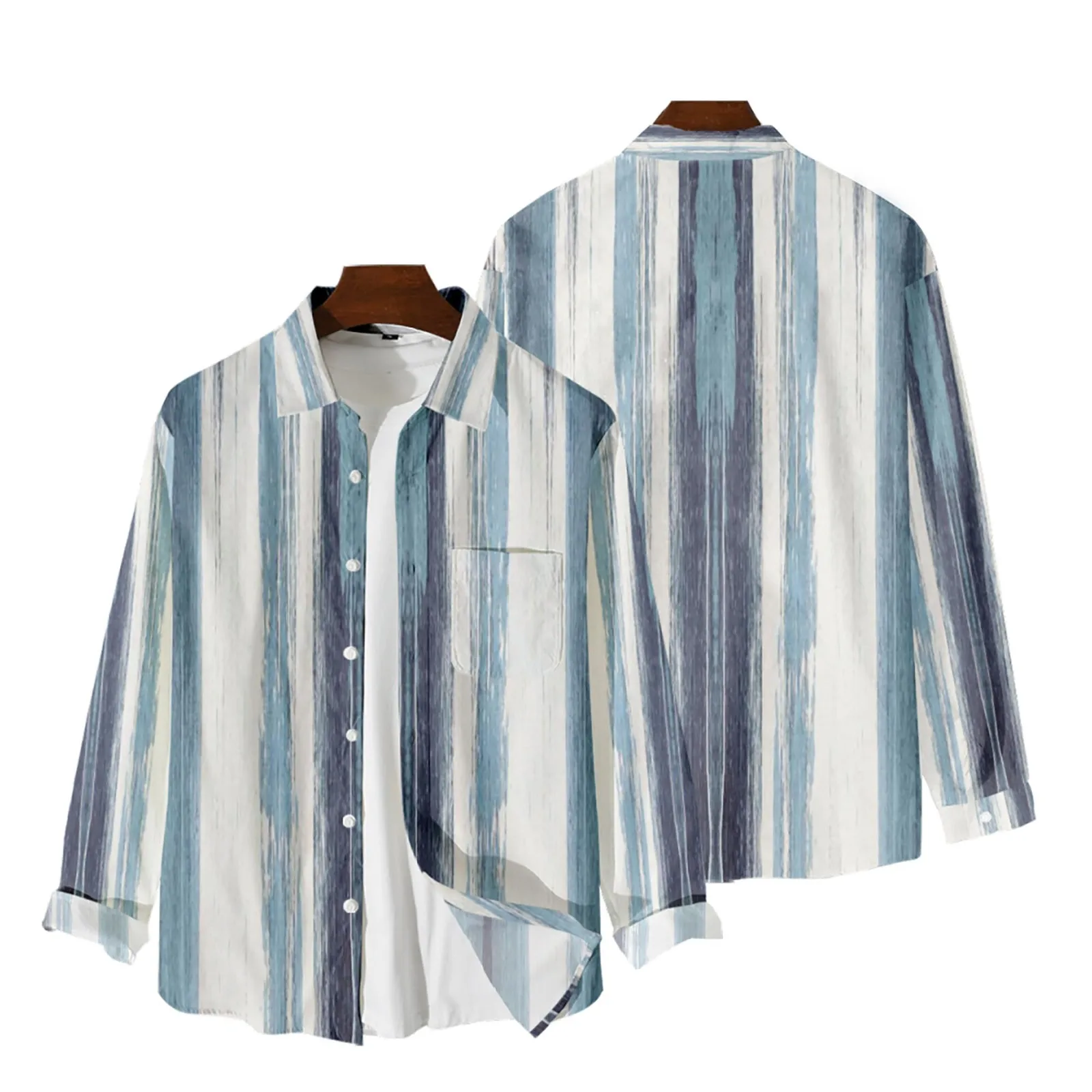 

Swim T Shirt Mens Printed Hawaiian Shirts Long Sleeve Button Down Beach Shirts Jumpsuit with Hood Men