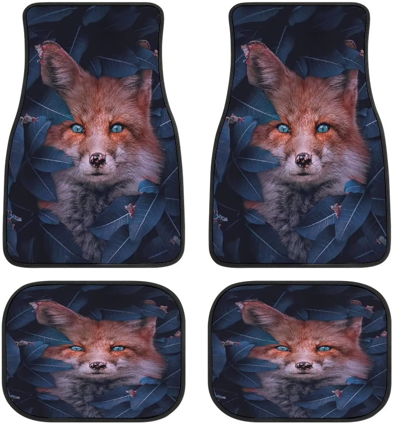 

Cute Fox Frog Animal Car Mats Universal Fit Car Floor Mats Fashion Soft Waterproof Car Carpet Front&Rear 4 Pieces Full Set Fit f