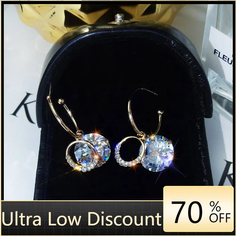 

High Quality Summer Earrings 2022 New French Fresh and Versatile Delicate Allergy-free Elegant Ladies Metal Shine Earrings