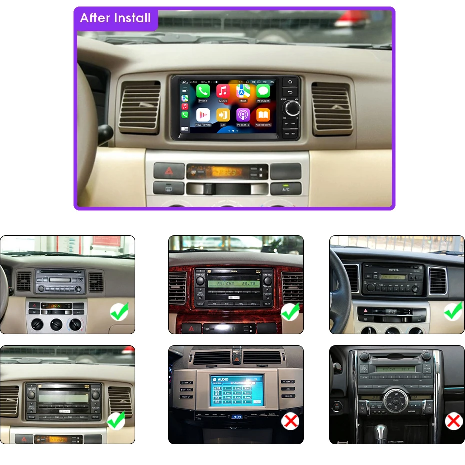 Универсальная Автомагнитола Naviunit 2 din Android 11 с экраном для TOYOTA RAV4 RAV 4 Camry Land Cruiser 100
