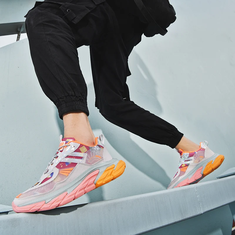 Men's Cushioning Basketball Shoes Non-Slip Wearable Sports Shoes Male Running Gym Training Athletic Reflective Sneakers