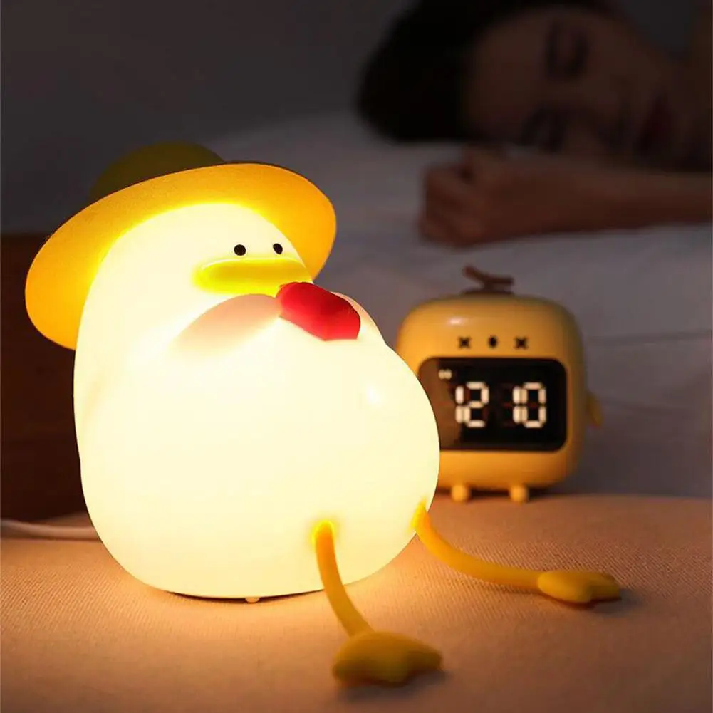 

Kids Led Night Light 3 Levels Dimming Usb Rechargeable Cute Duck Colorful Bedside Lamp For Boys Girls