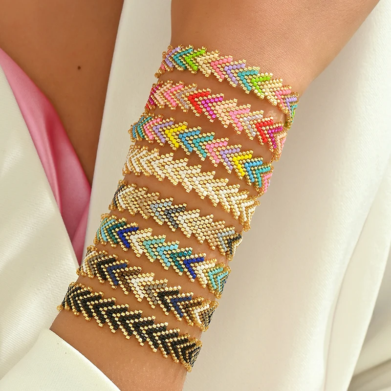 Фото ZHONGVI Multi Color Dainty Arrow Series Trendy Handmade Jewelry Hawaii BOHO Fashion Beaded Bracelets Gifts for Her №2