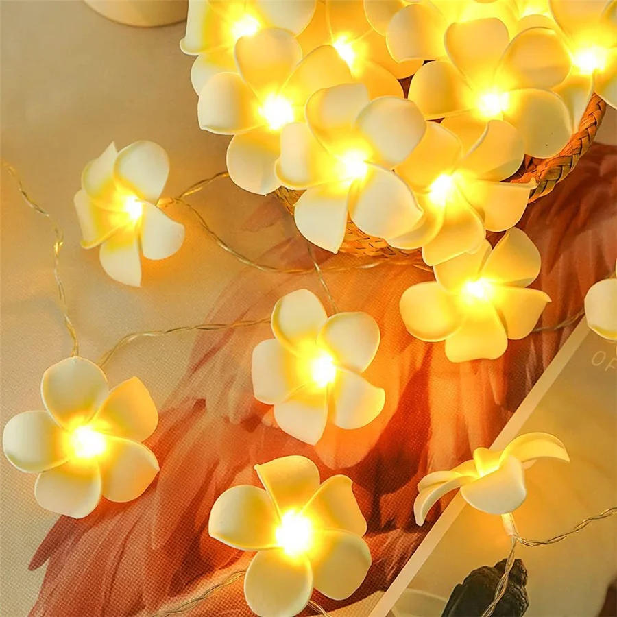 Christmas Decorations 6M 40LEDs Simulation Egg Flower String Lights Battery Powered Creative Garland Party Wedding Fairy Lights