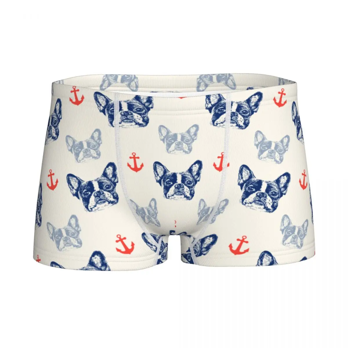 

French Bulldog Anchor Boys Cotton Underwear Children Teenager Shorts Panties Print Boxer Shorts Male Fashion Boxer Underpants