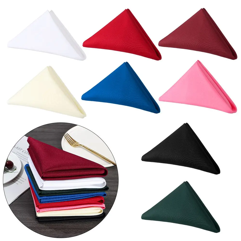 

Soft Table Linen Cloth Napkins Solid Red Dinner Napkins Wedding Table Cloth Party Supplies Wedding Decoration