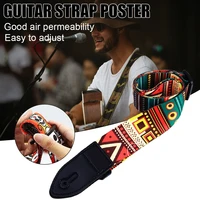 guitar strap adjustable colorful printing polyester strap leather head shoulder strap carrier for bass electric acoustic guitars