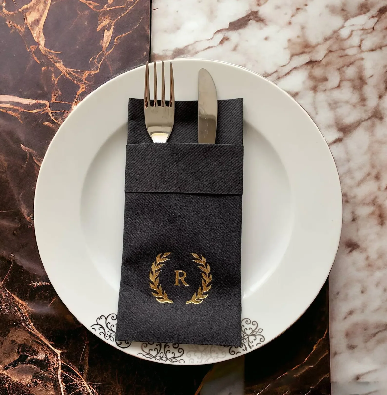 50 шт. персонализированные бумажные салфетки с буквами льняные одноразовые для