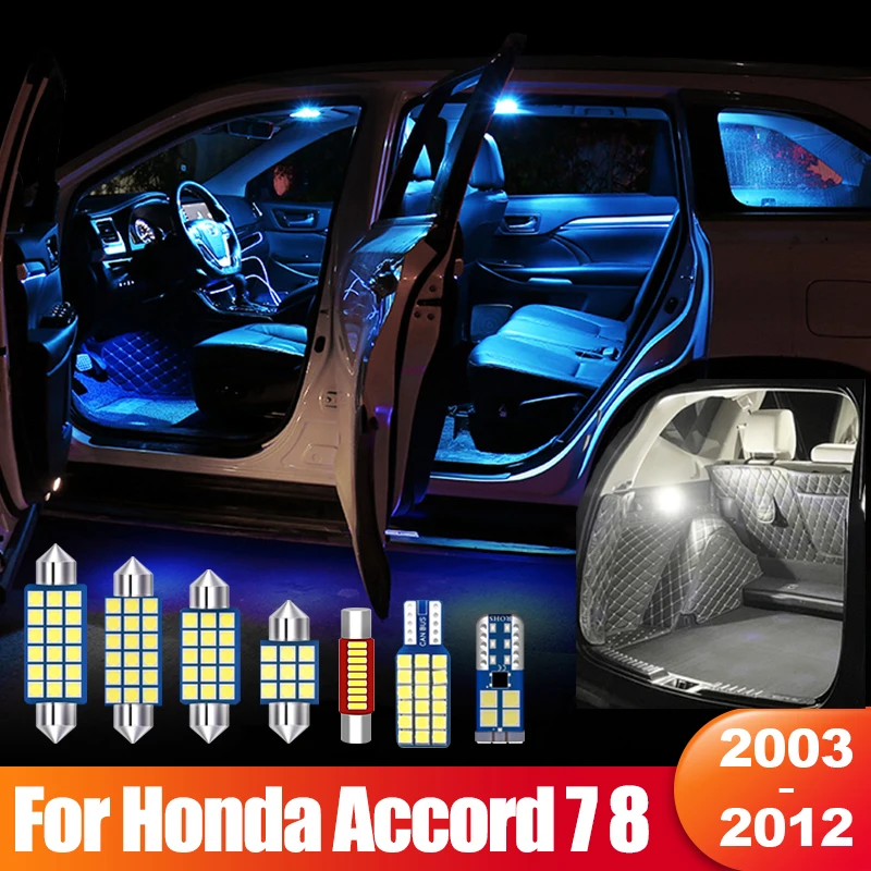 

For Honda Accord 7 8 2003 2004 2005 2006 2007 2008 2009 2010 2011 2012 10pcs Car LED Interior License Plate Lights Accessories