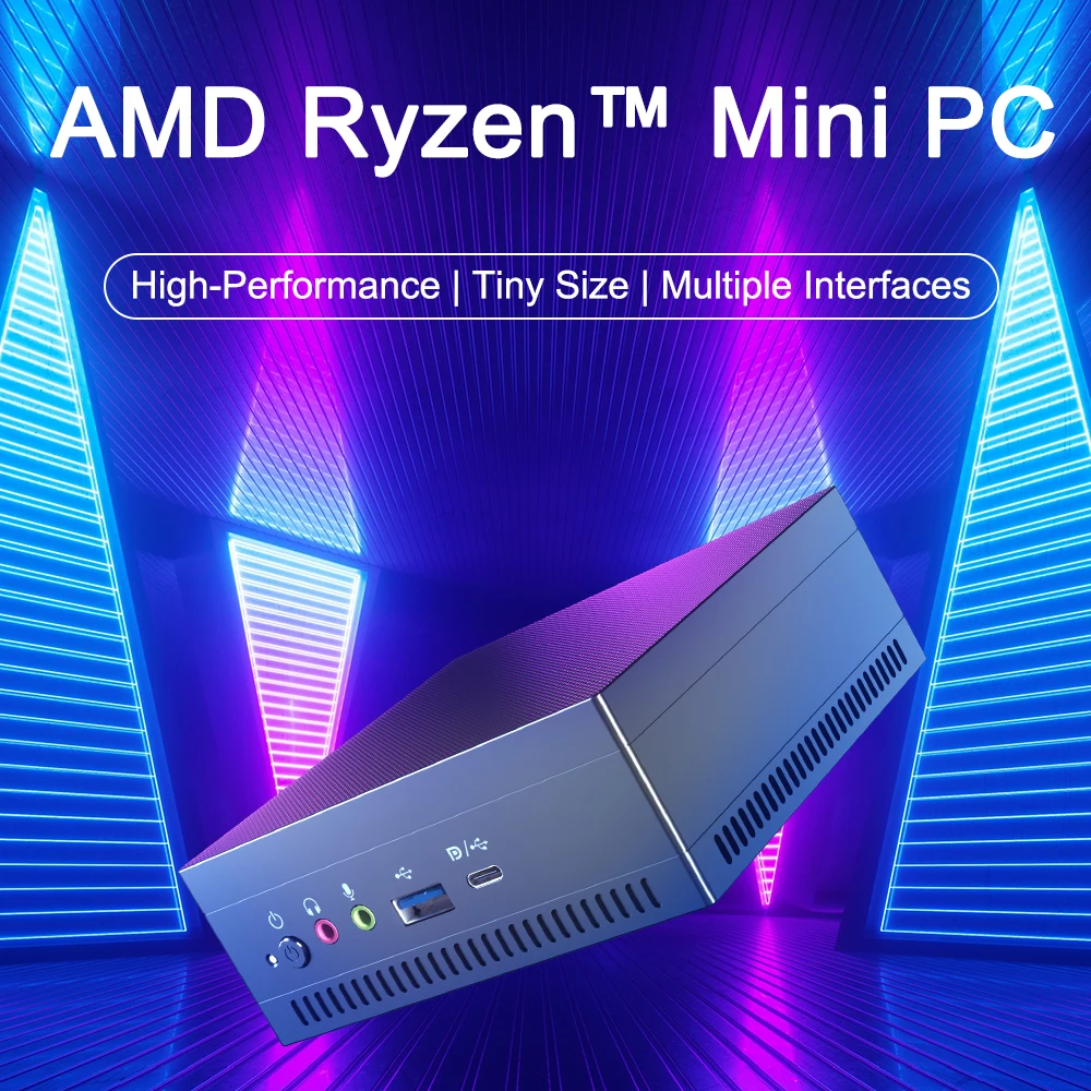 EGLOBAL Top Sales Mini PC AMD Ryzen 7 2700U 3750H 3550H Type-C HDMI DP 3 Display 4K HTPC Gaming Computer TPM2.0 Windows 11 Pro