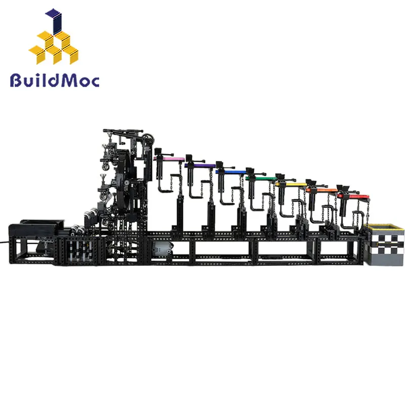 

MOC Brick bridge building Rainbow Stepper Tensegrity GBC Block Rainbow Stepper DIY mini micro Blocks Bricks Assembly Toys Game