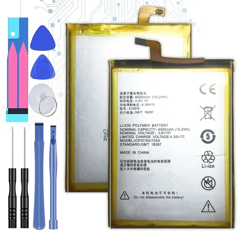 KiKiss Аккумулятор E169- 515978 4000 мАч для ZTE Q519T Blade X3 D2 A452 Bateria