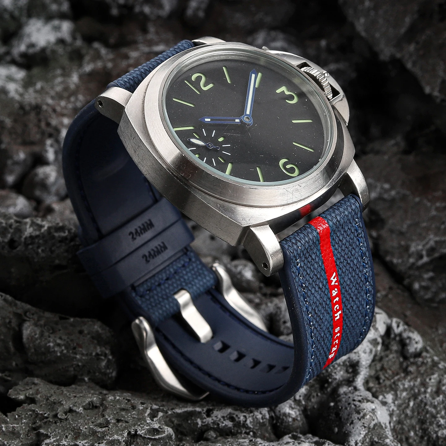 Фото Резиновый ремешок Luna Rossa для Panerai SUBMERSIBLE PAM1466 PAM1391 PAM1565, мужской водонепроницаемый ремешок для часов 22 мм, 24 мм, 26 мм, браслет №1
