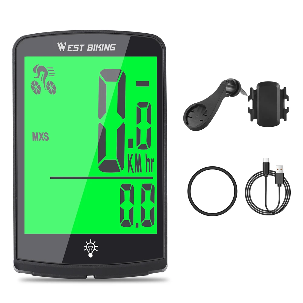 

Bicycle Speed Meter Waterproof Cycling Mileometer Digital Bike Speedometer Full Screen Mobilephone APP Control Cycling Stopwatch