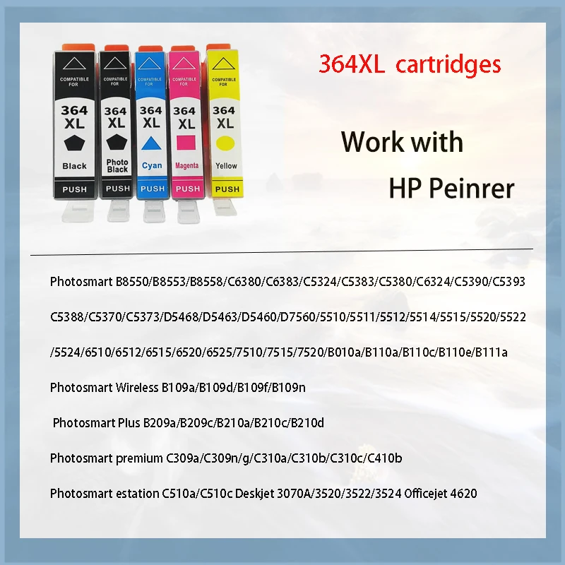 Совместимый картридж Vliaxh H-364 HP364 XL 364XL для принтера HP B8550 B8553 B8558 C5300 C5324 C5370 C5373 C5380 4620