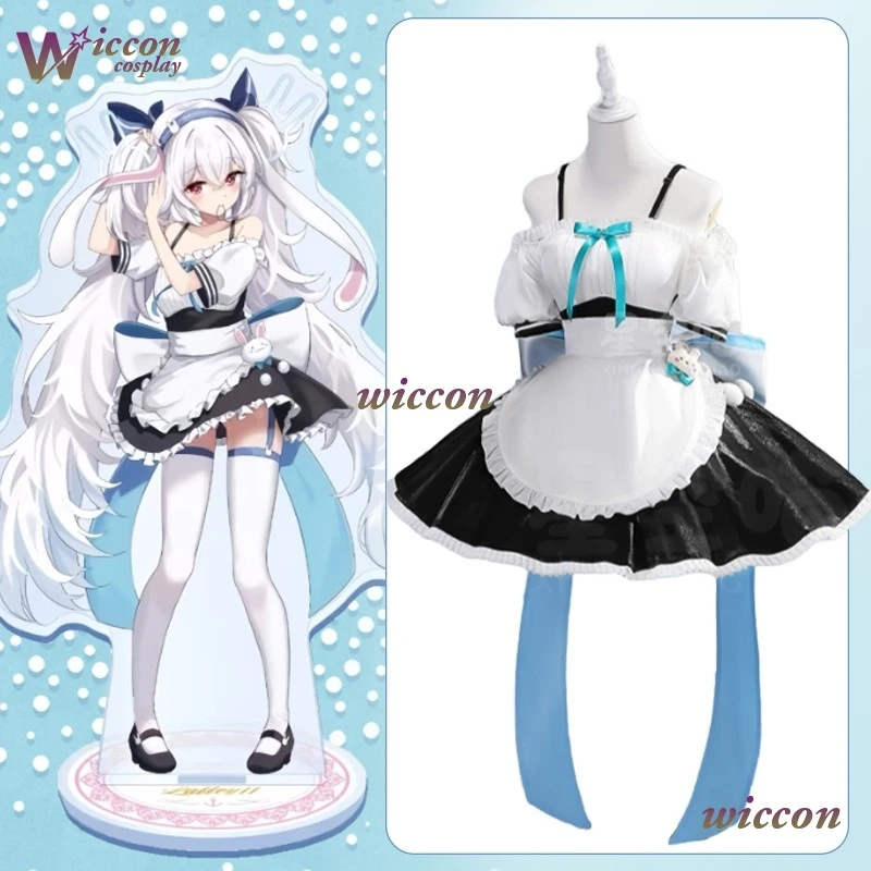 Фото WuHu Game Azur Lane USS Laffey Косплей Костюм Платье Горничной Платье Лолиты Laffey Косплей Парик Женщины Девушки Хэллоуин Вечеринка Ролевая Игра №2