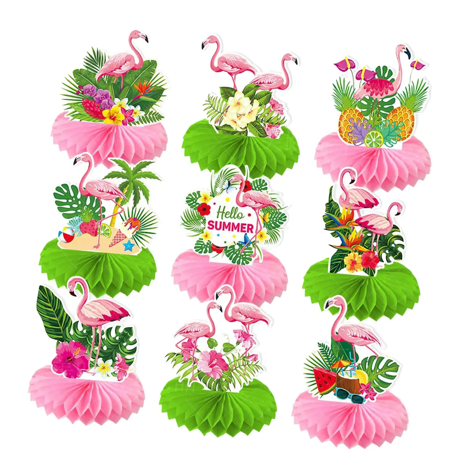 

9 шт., декоративные соты в виде фламинго