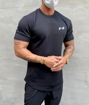 Gym Muscle Fitness T Shirt 2022 New Brand Men Outdoor Hip Hop Streetwear Loose Half Sleeve Male Summer Bodybuilding Tee Tops 1