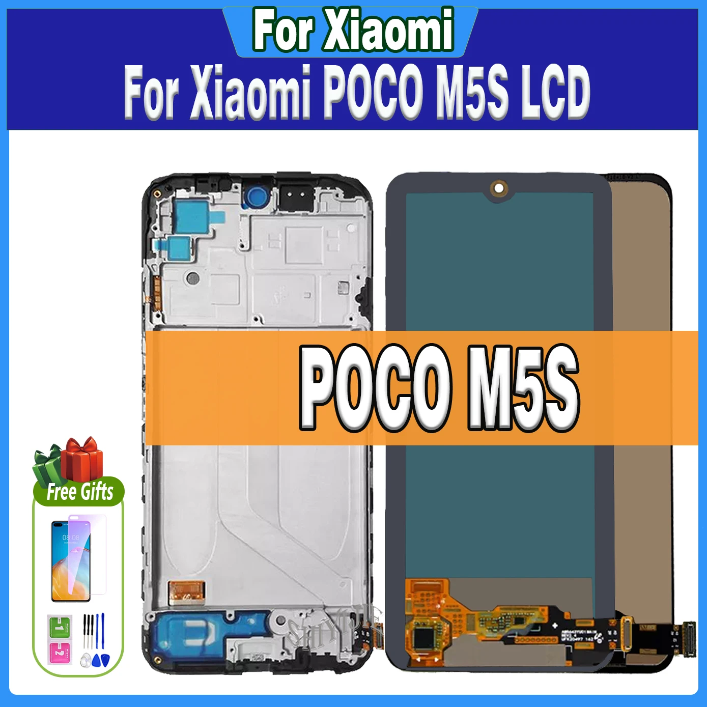 ЖК-дисплей 6,43 дюйма AMOLED для Xiaomi Poco M5s, 2207117BPG, сенсорный экран для POCOM5s, ЖК-дисплей с рамкой, дигитайзер в сборе, замена