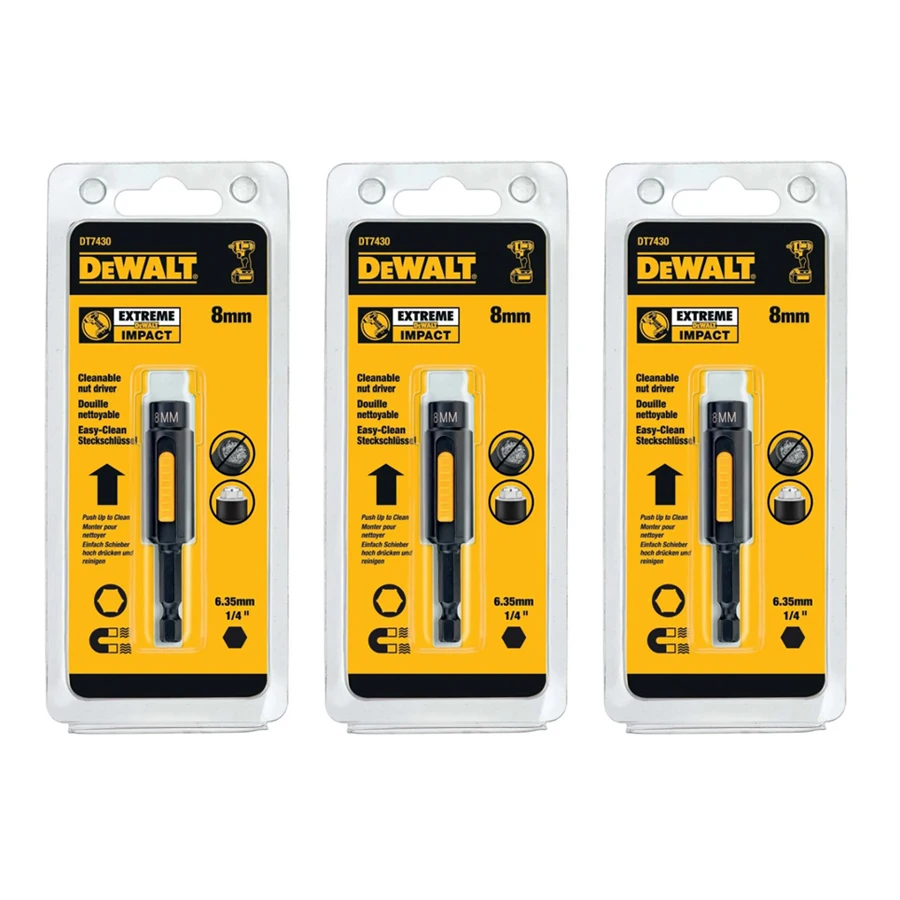

DEWALT DT7430 DT7440 DT7450 8/10/13 мм 1/4 дюйма очищаемая шестиугольная магнитная гайка торцевой ключ аксессуары для электроинструментов