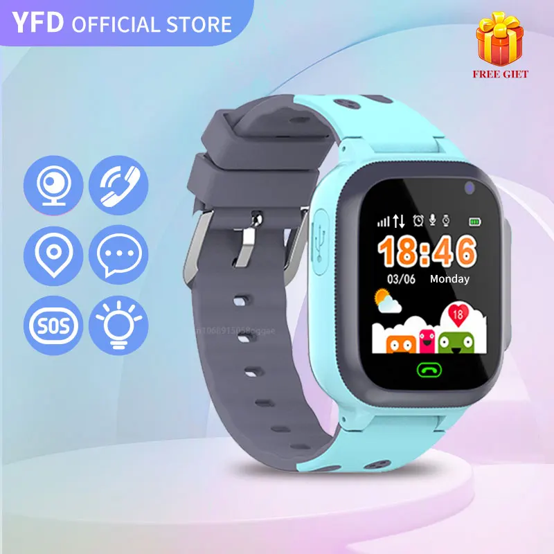 Children Smart Watch SOS Antil-lost Phone Voice Call Smartwatch For Kids Sim Card Photo Camera Waterproof Gift For Boys Girls