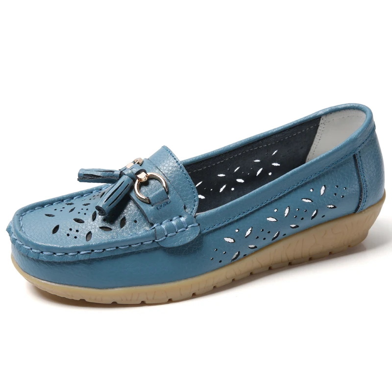 Women Flats Shoes Cut Out Leather 