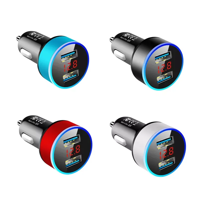 

3.1A LED Display USB Phone Charger Multi-function Car Charger Dual USB QC 3.0 Adapter Cigarette Lighter LED Voltmeter