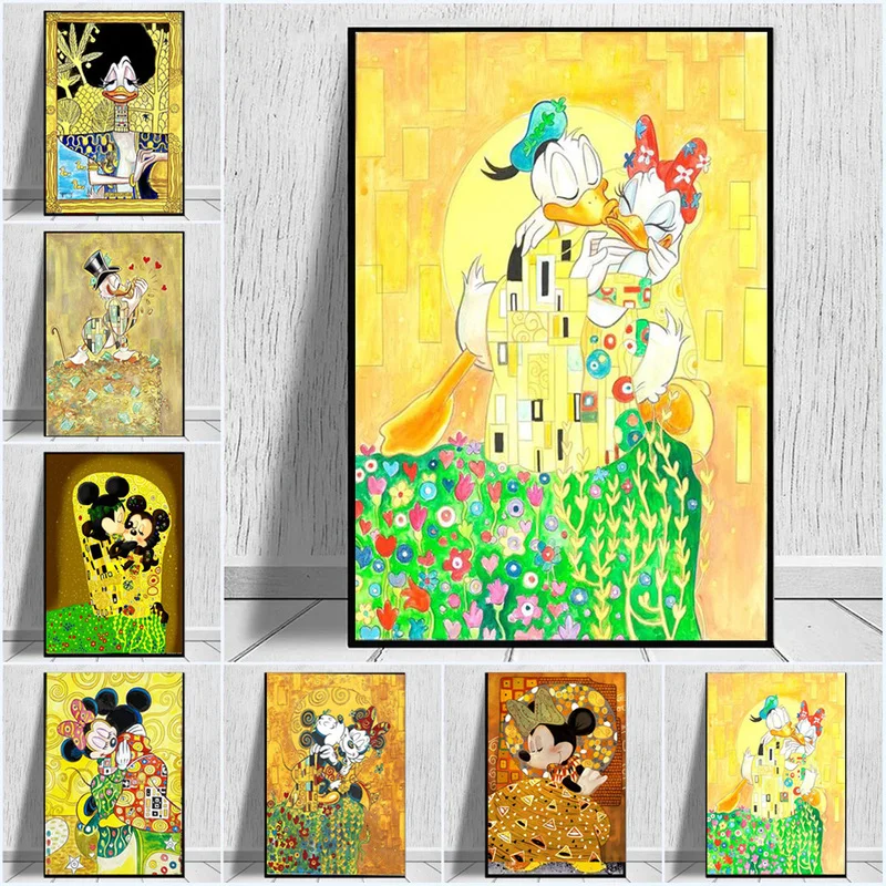 

Картина на холсте, мультфильм Дисней, Постер Микки и Минни, печать на холсте, настенное искусство для дома, гостиной, Декор, детские подарки