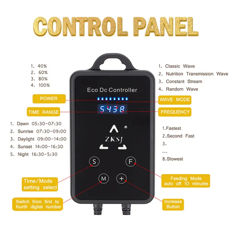 ZKSJ Slim6000 1600 галлонов в час циркуляционный насос для аквариума 5-30 мини-аквариумный